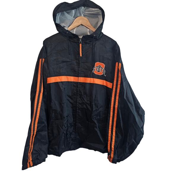 Vtg Oklahoma State University Windbreaker Jacket Men Lg OSU Cowboys Orange Black - Picture 1 of 10
